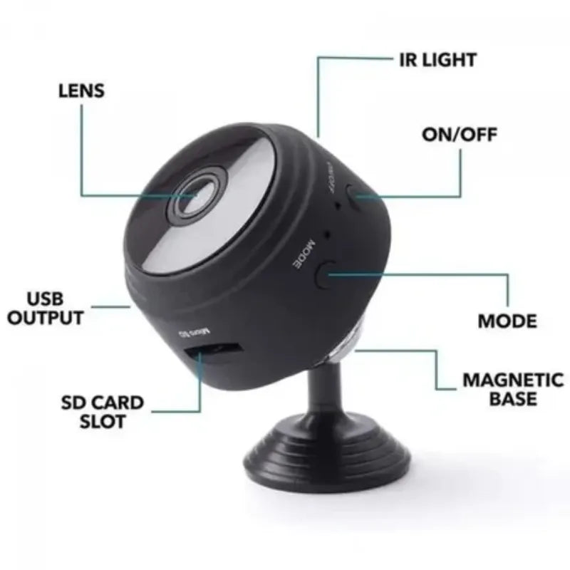 A9 Mini WiFi Camera – 1080P HD | Night Vision | Motion Detection| Free Delivery