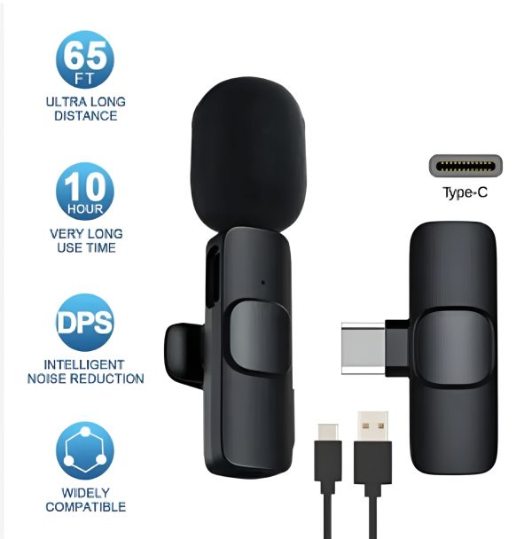 K8 Collar Wireless Microphone Type C Supported