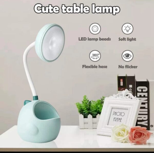 Led Table Lamp Usb Rechargeable Flexible Desk Lamp With Pen Holder Cute Dormitory Eyes Protection Reading Light Bedside Lamp (random Color)