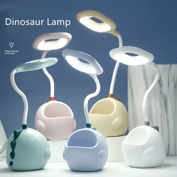 Led Table Lamp Usb Rechargeable Flexible Desk Lamp With Pen Holder Cute Dormitory Eyes Protection Reading Light Bedside Lamp (random Color)