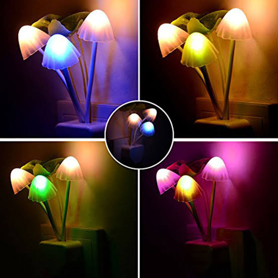 Mushroom Led Night Light For Home  ( Random Color )